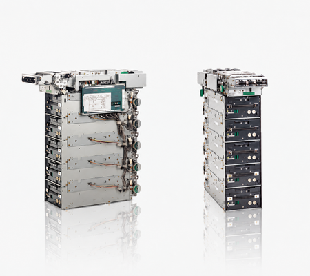 Front and rear views of the F510 Dispenser Unit, available in front-access or rear-access maintenance configurations.