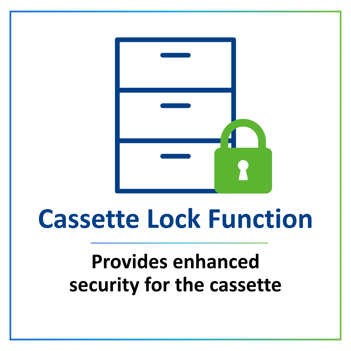 Cassette Lock Function for the JCM F53 Dispenser Unit, providing enhanced security for the cassette.