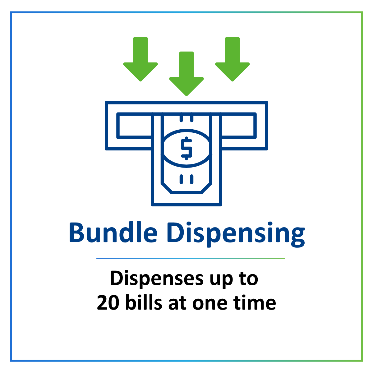 Bundle Dispensing Function for the JCM F56 Dispenser Unit, dispensing up to 20 bills at one time for faster and more efficient cash handling.