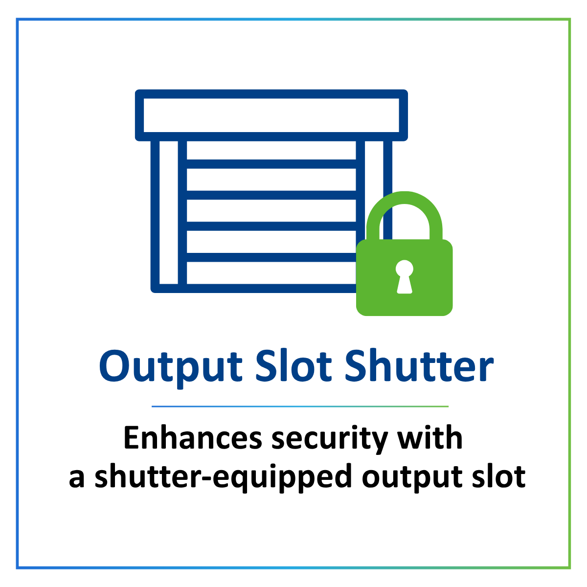 Output Slot Shutter for the JCM F56 Dispenser Unit, enhancing security with a shutter-equipped output slot.
